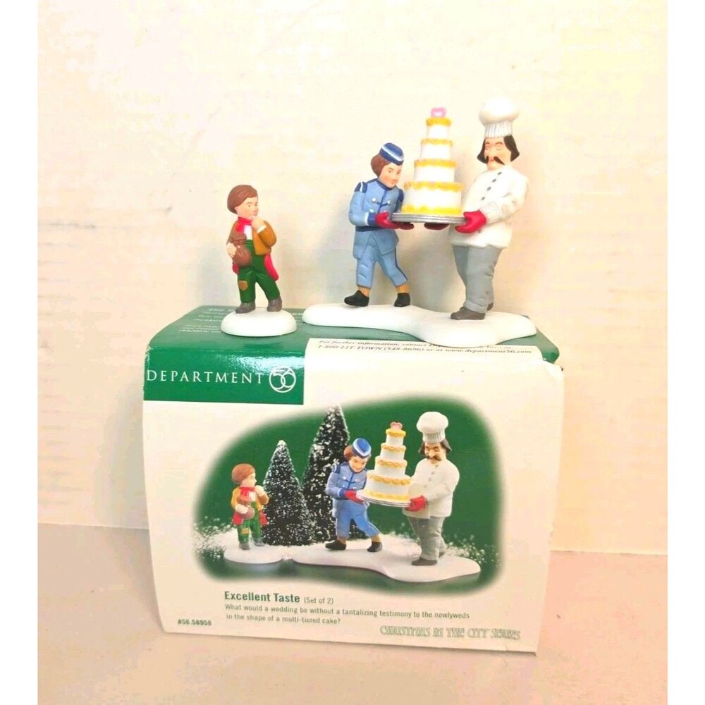 Vtg 1999 Department 56 Excellent Taste Set of 2 Christmas in the City RETIRED